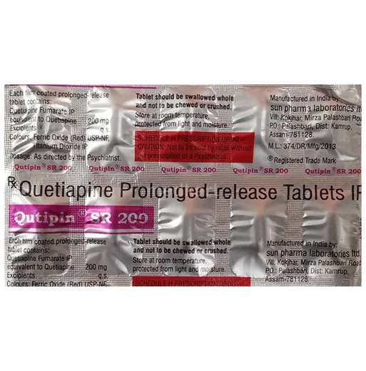 qutipin sr 200mg tablet 10's